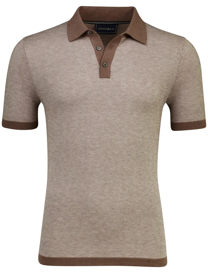 Scotland Blue Wren knitted polo bruin