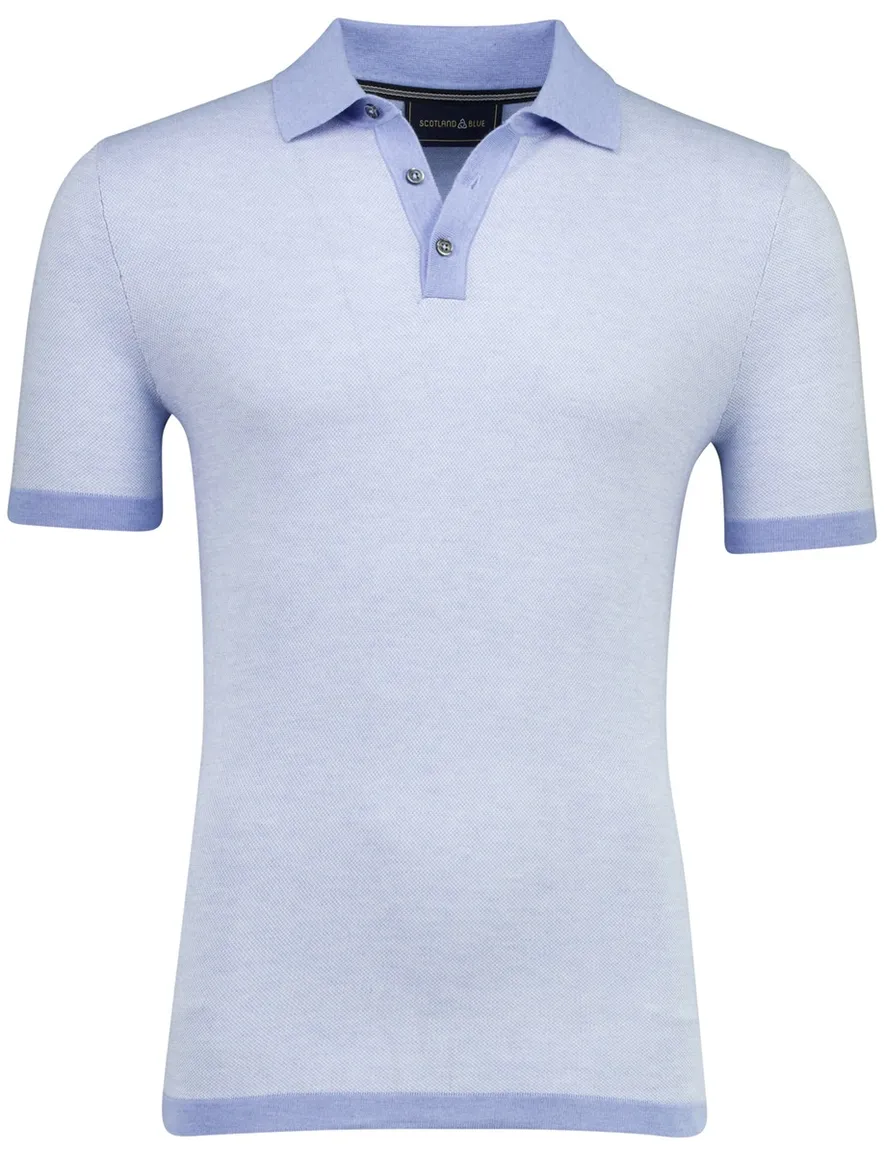 Scotland Blue Wren knitted polo lichtblauw