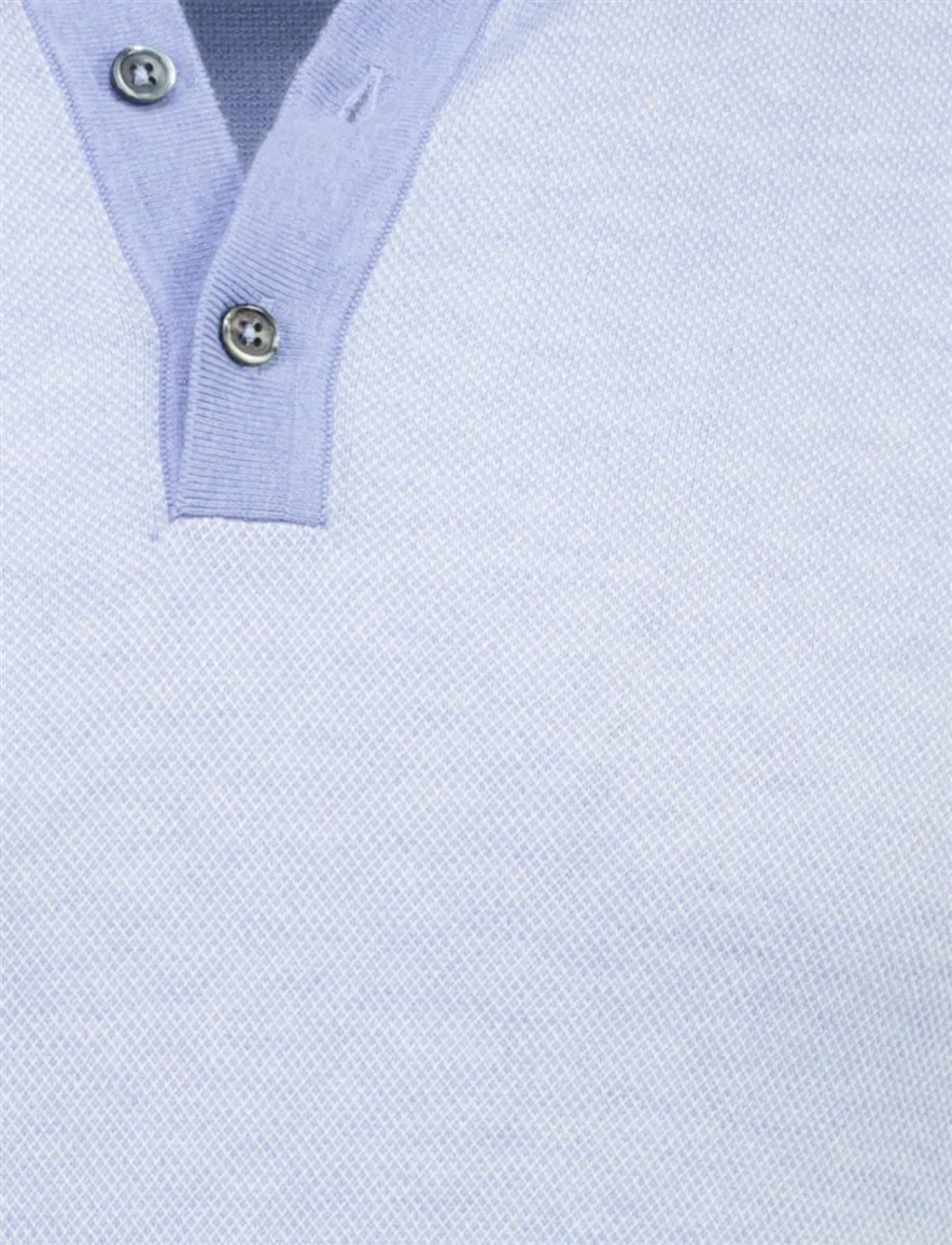 Scotland Blue Wren knitted polo lichtblauw