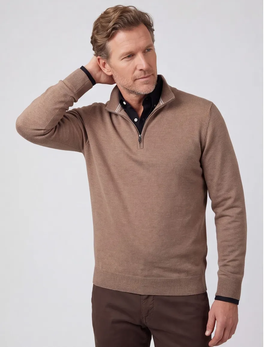 Scotland Blue beige halfzip