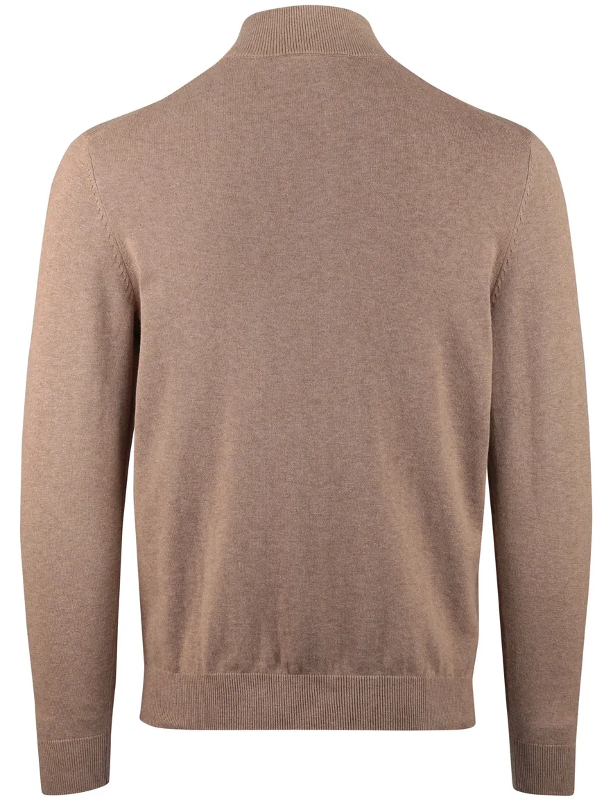 Scotland Blue beige trui half zip normale fit
