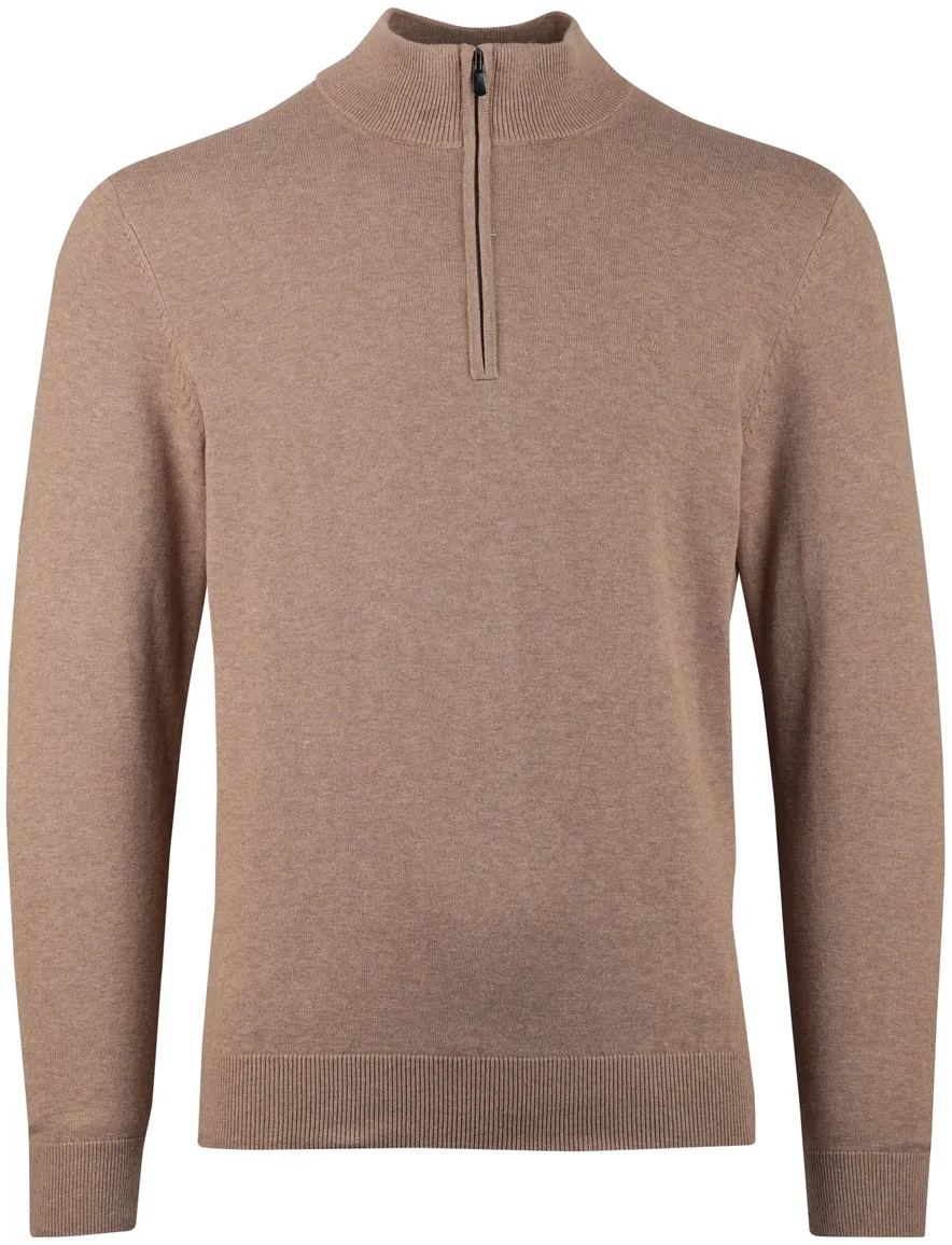 Scotland Blue beige trui half zip normale fit