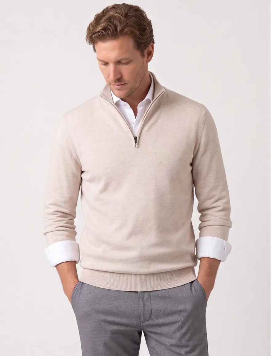 Scotland Blue beige halfzip