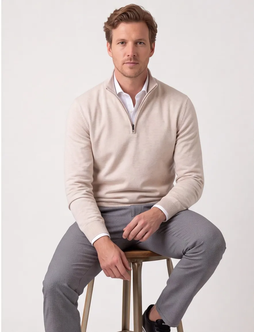 Scotland Blue beige halfzip