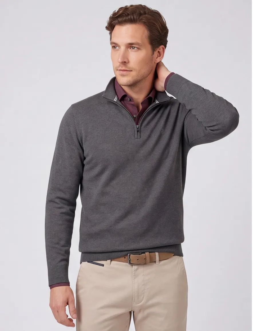 donkergroene trui Scotland Blue normale fit
