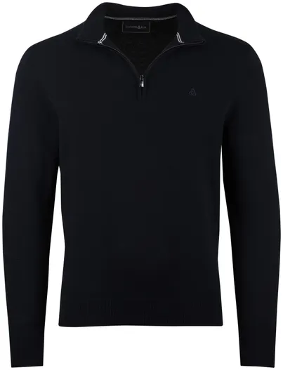 Scotland Blue trui Scotland Blue half zip navy normale fit 100% katoen