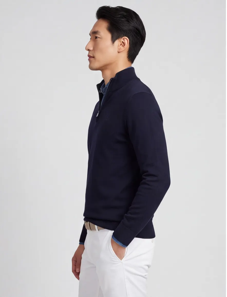 Scotland Blue donkerblauw halfzip