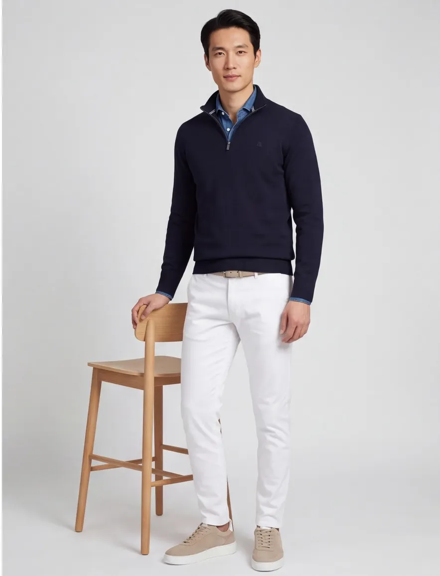 Scotland Blue donkerblauw halfzip