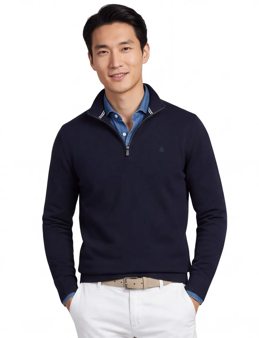 Scotland Blue donkerblauw halfzip