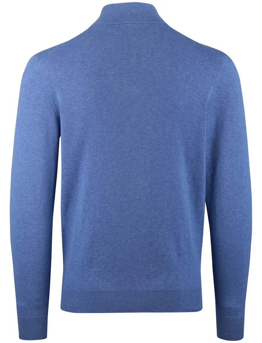 blauwe Scotland Blue trui half zip normale fit