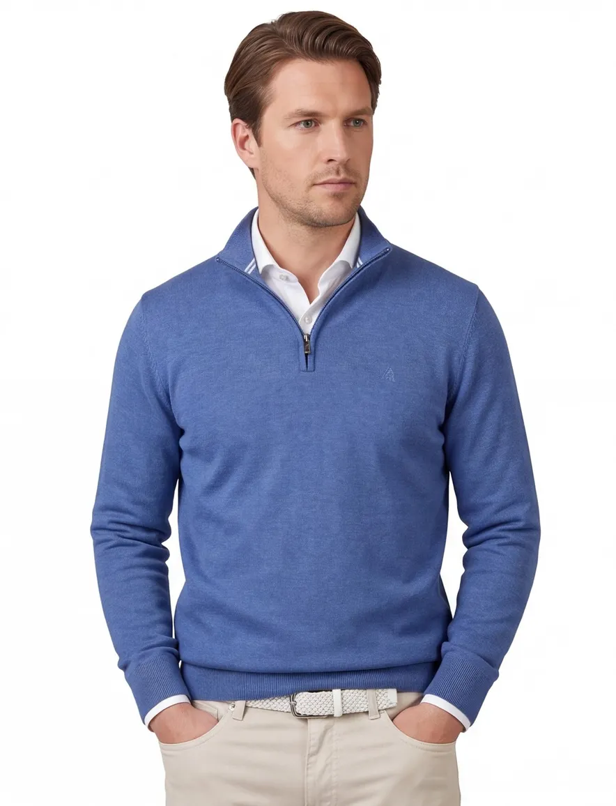 Scotland Blue halfzip blauw