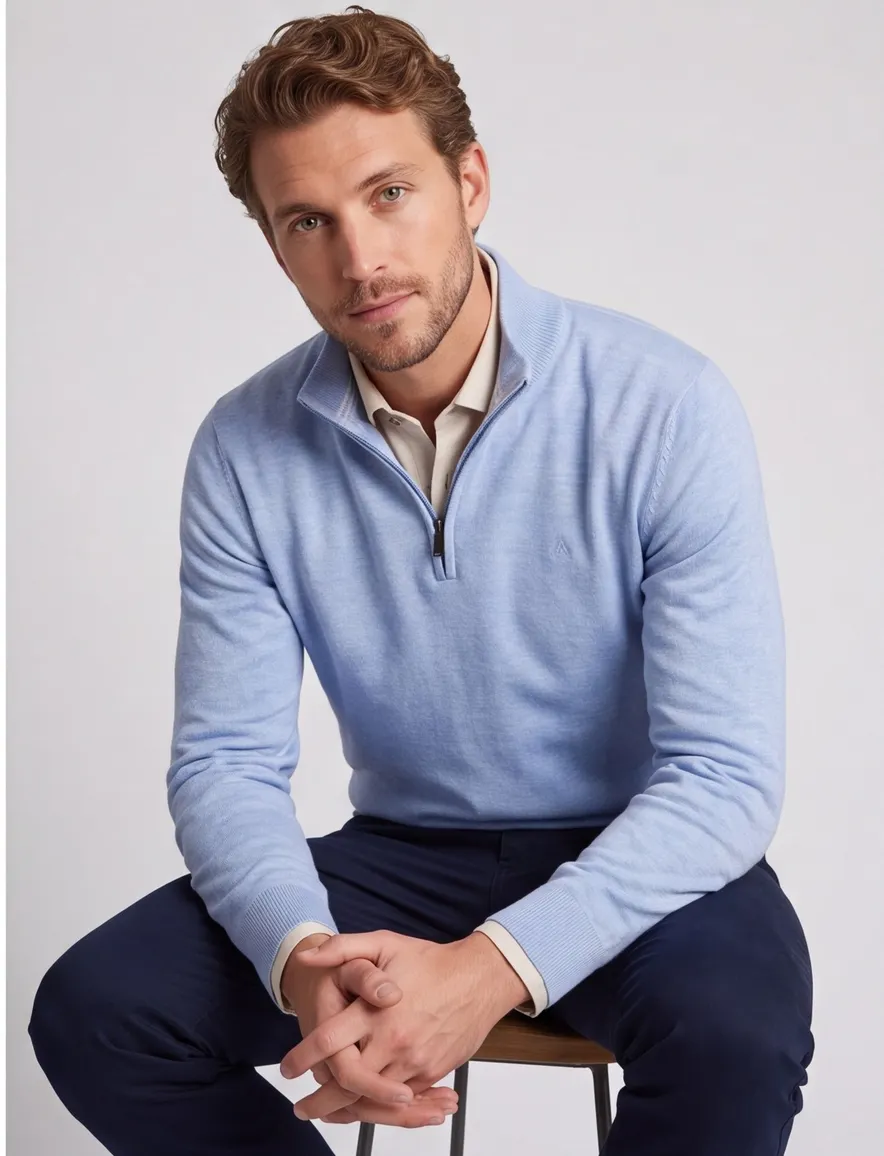 Scotland Blue lichtblauw halfzip