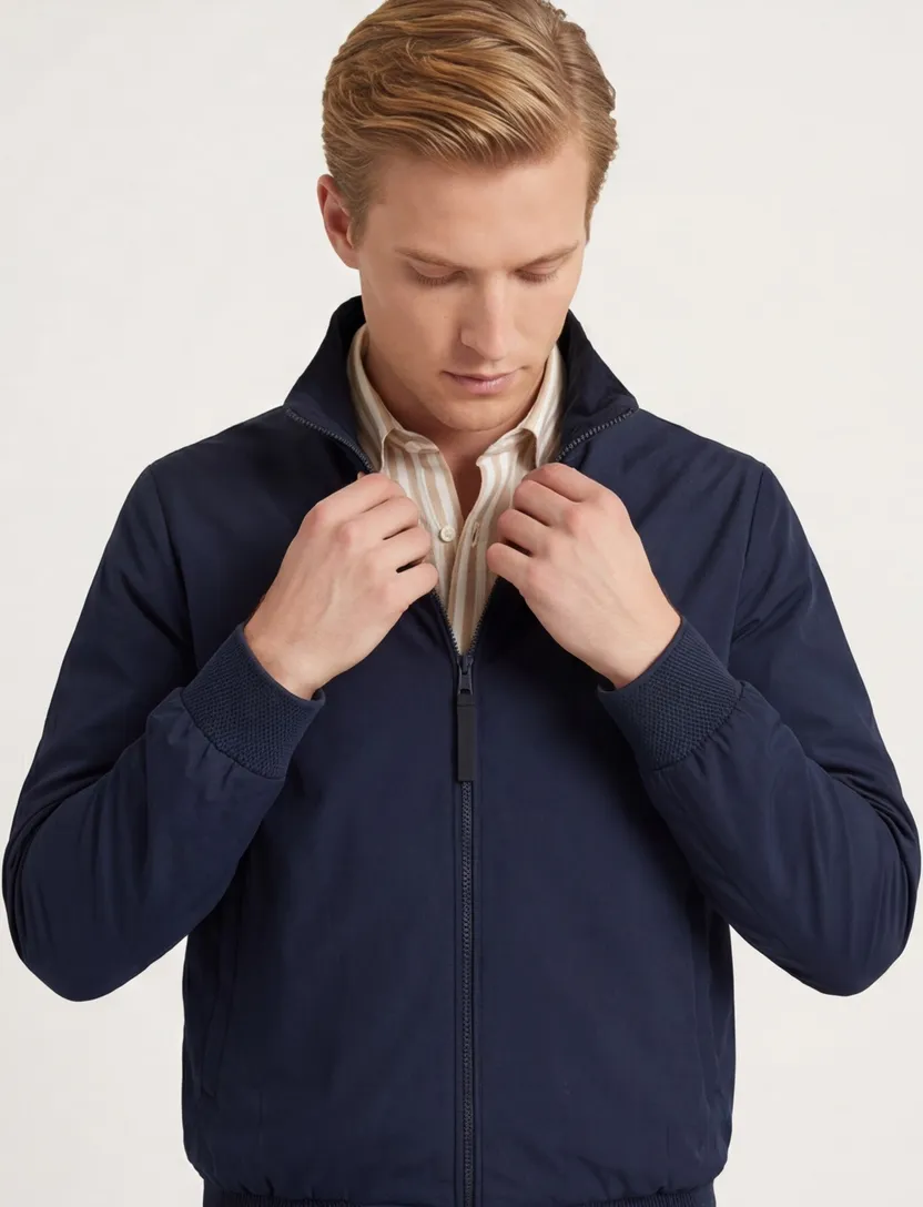 bomberjack People of Shibuya met rits donkerblauw