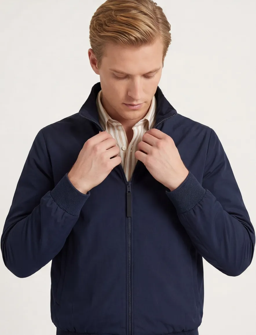 donkerblauw tussenjas People of Shibuya met boord