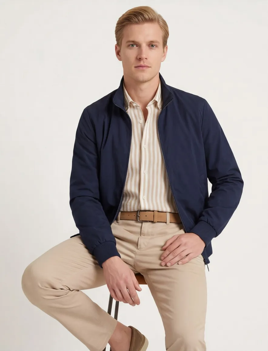 donkerblauw tussenjas People of Shibuya met boord