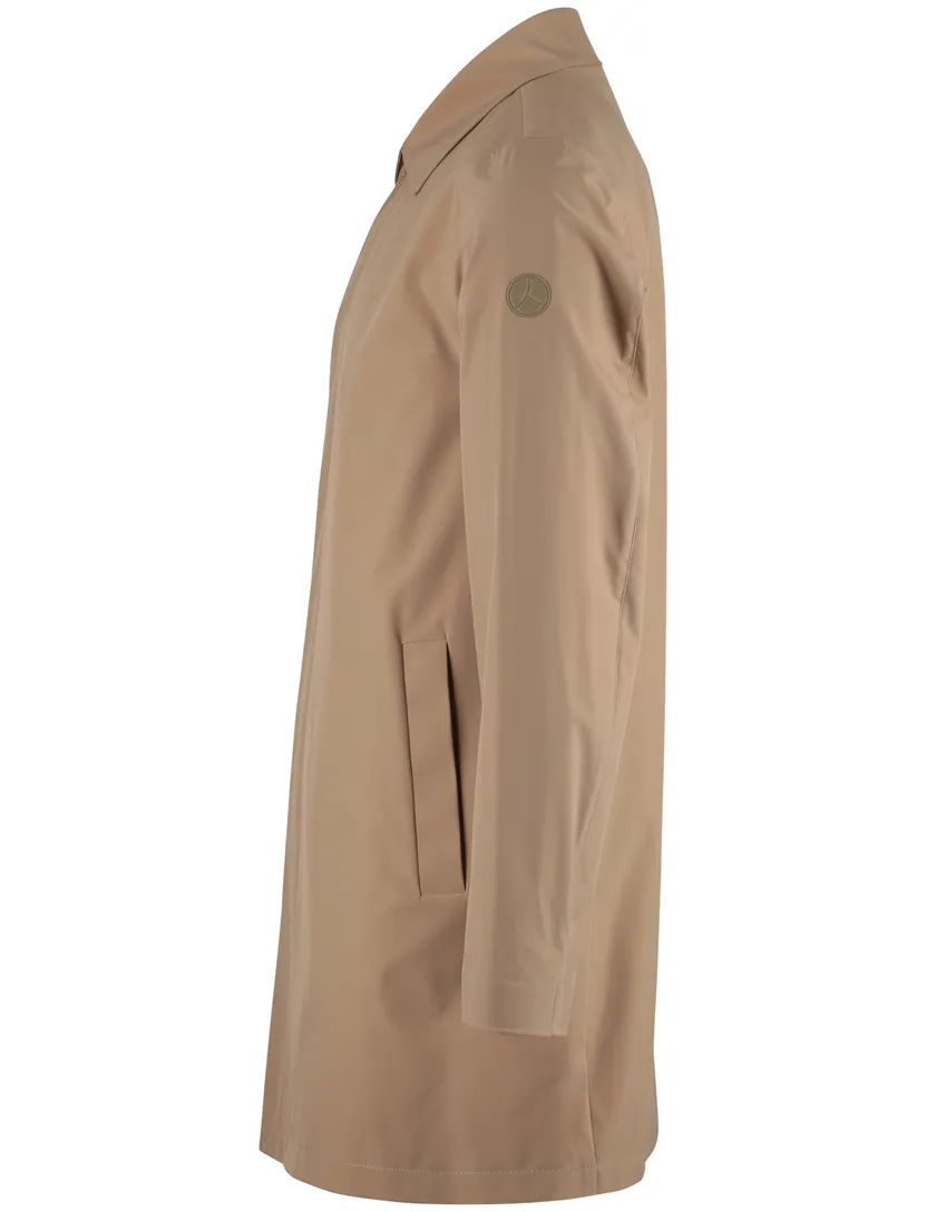 mantel jas People of Shibuya Toshiro camel polyester lang