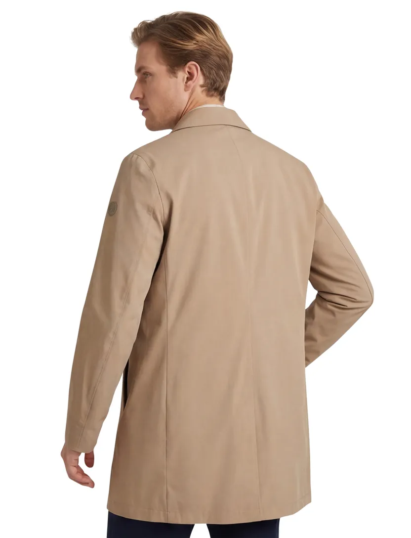 mantel jas People of Shibuya Toshiro camel polyester lang