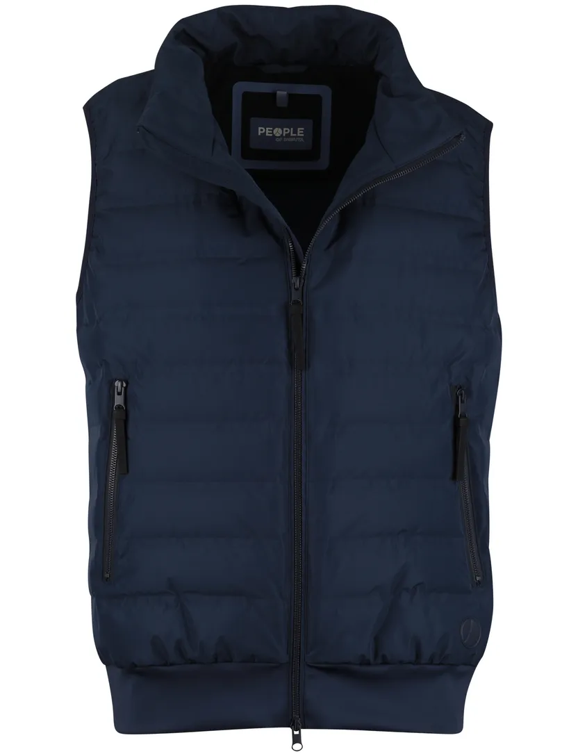 bodywarmer People of Shibuya NEW capuchon donkerblauw met voering