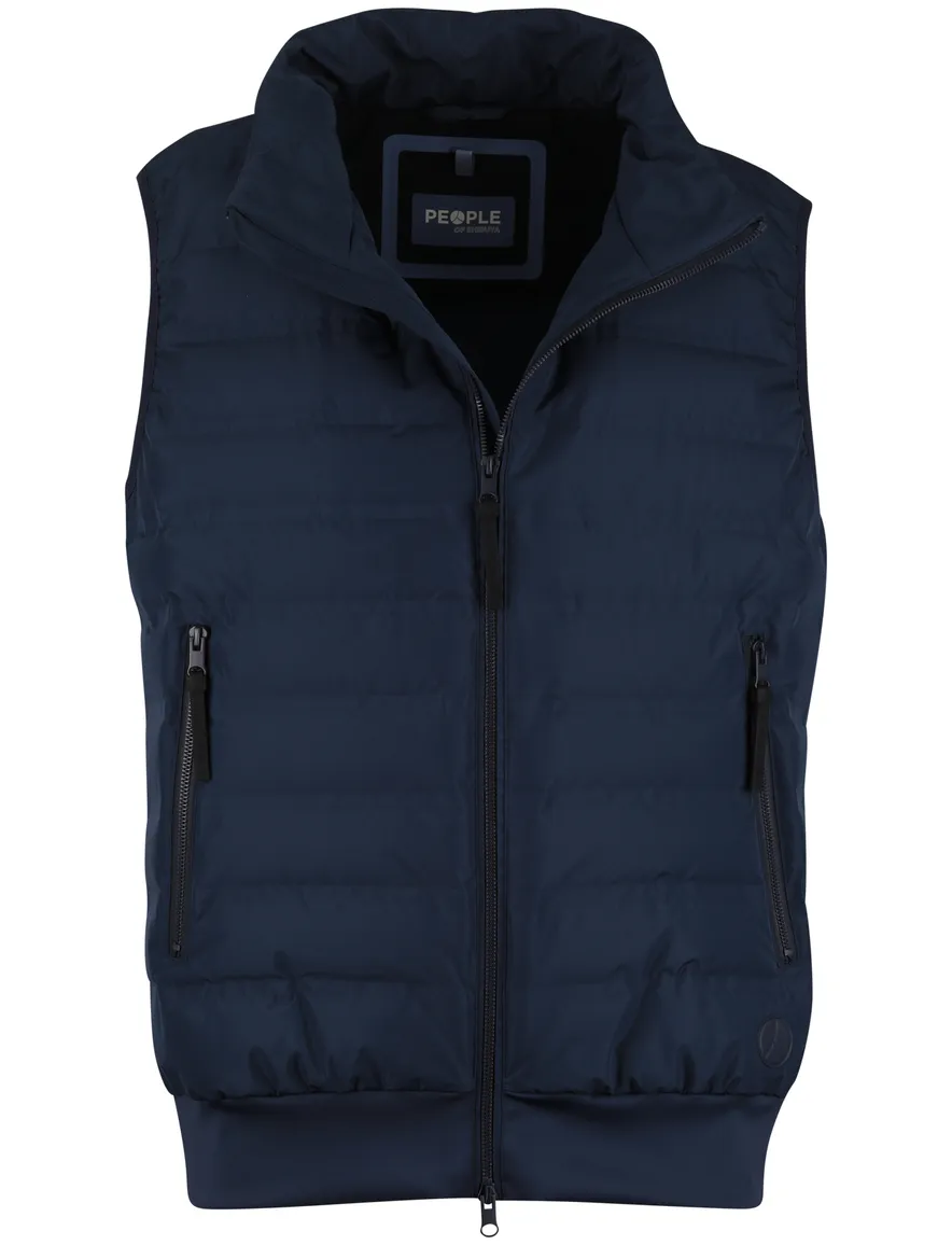 donkerblauwe bodywarmer capuchon People of Shibuya NEW polyamide