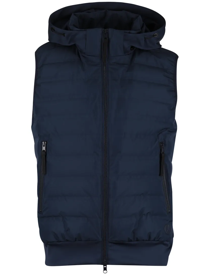 bodywarmer People of Shibuya NEW capuchon donkerblauw met voering