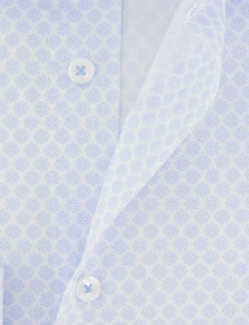 Overhemd Seidensticker lichtblauw slim fit geprint