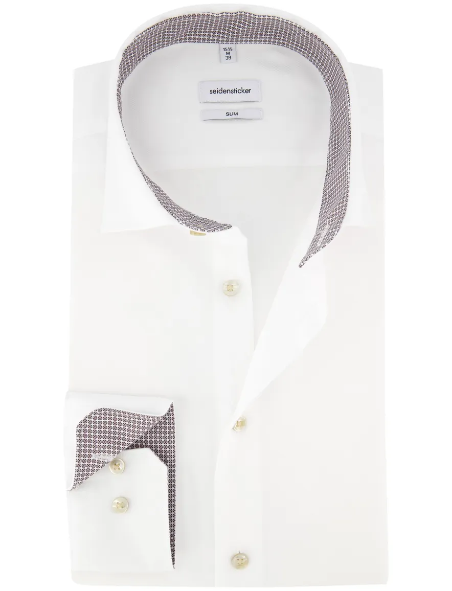 Seidensticker Slim fit overhemd wit strijkvrij