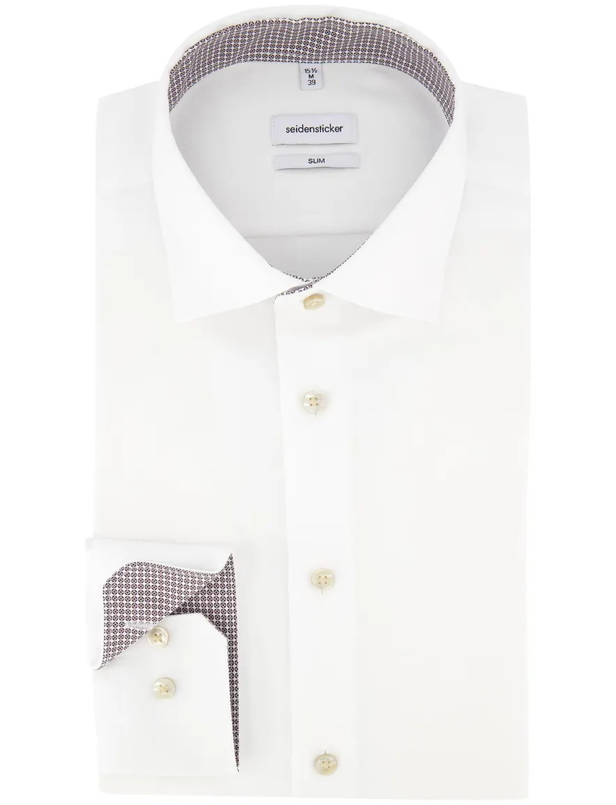 Seidensticker Slim fit overhemd wit strijkvrij