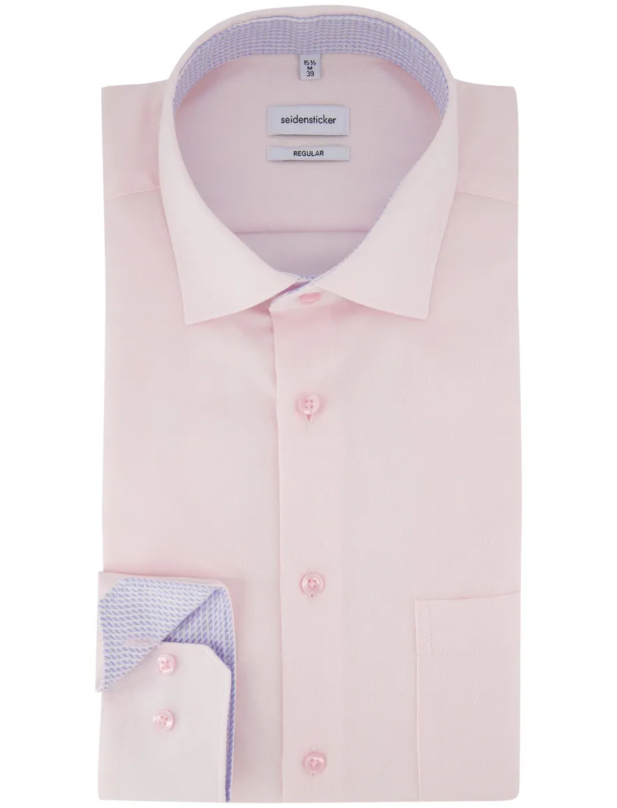 Seidensticker Regular fit overhemd roze strijkvrij