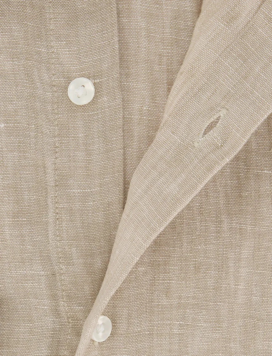 Linnen overhemd Seidensticker beige slim fit