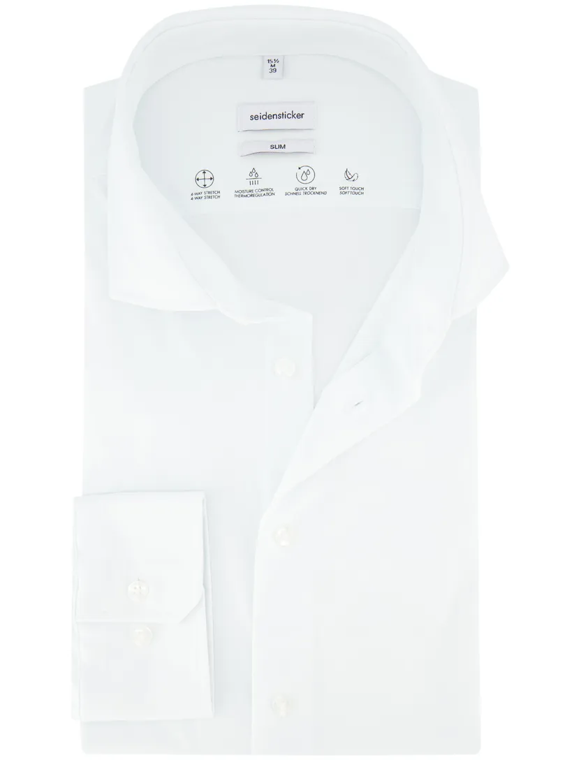 Overhemd Seidensticker slim fit cutaway boord wit