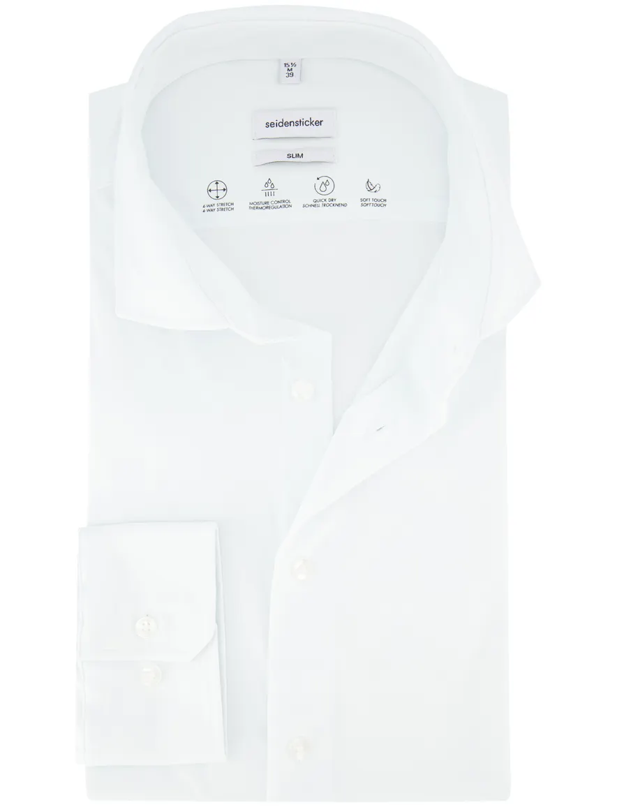 Seidensticker Slim Fit overhemd wit stretch