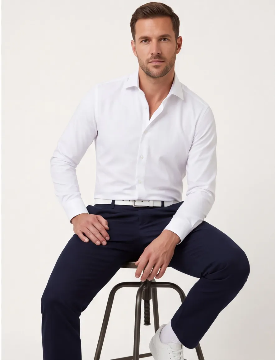 Seidensticker Slim Fit overhemd wit stretch