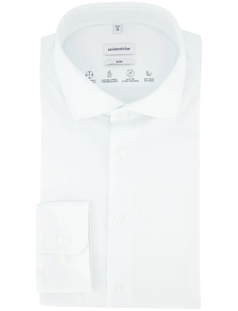 Overhemd Seidensticker slim fit cutaway boord wit