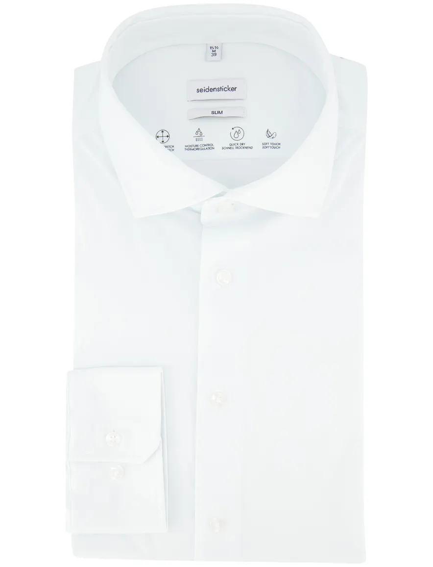 Seidensticker Slim Fit overhemd wit stretch