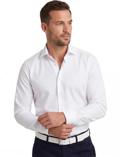 Seidensticker Overhemd Seidensticker slim fit cutaway boord wit