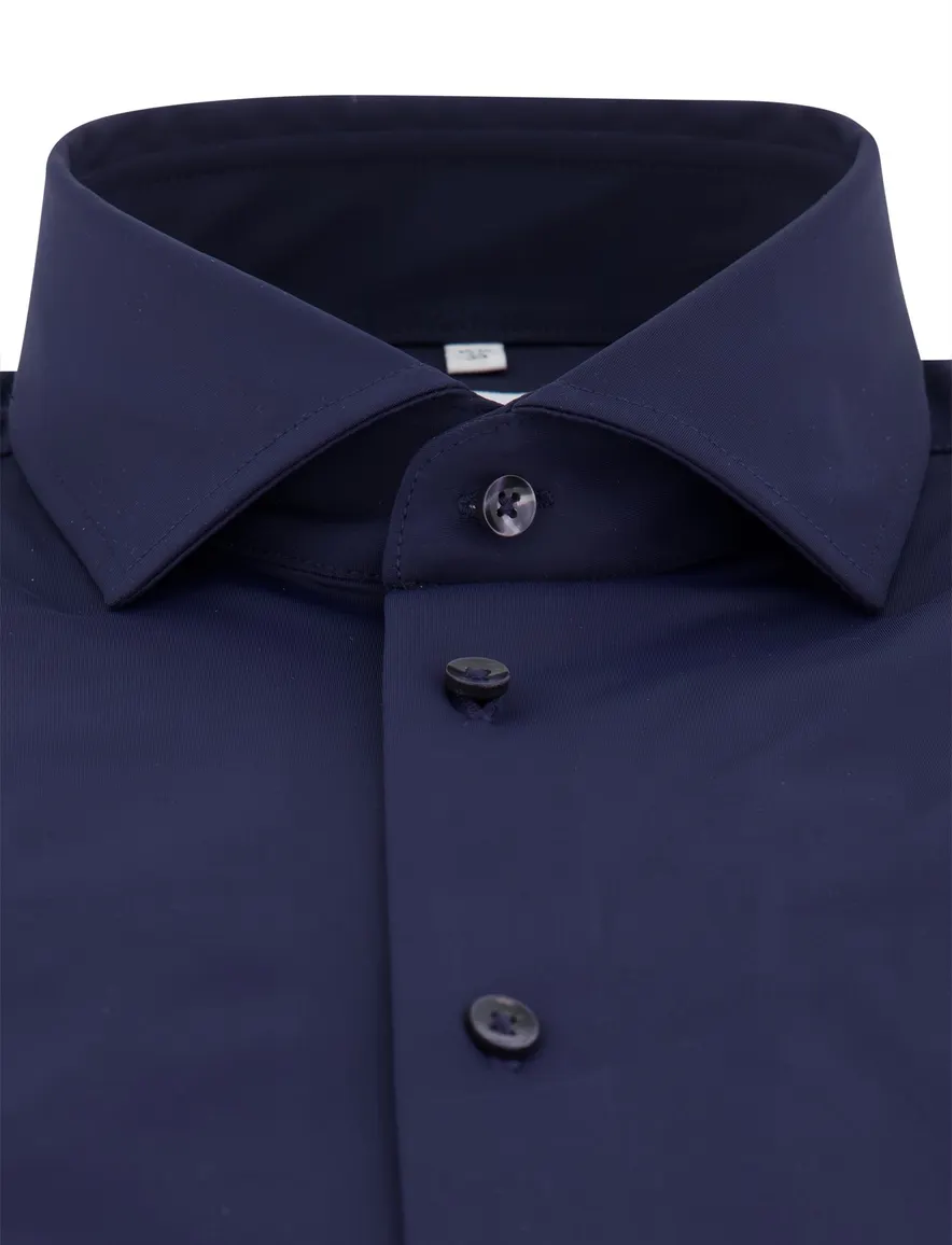 Seidensticker overhemd donkerblauw slim fit