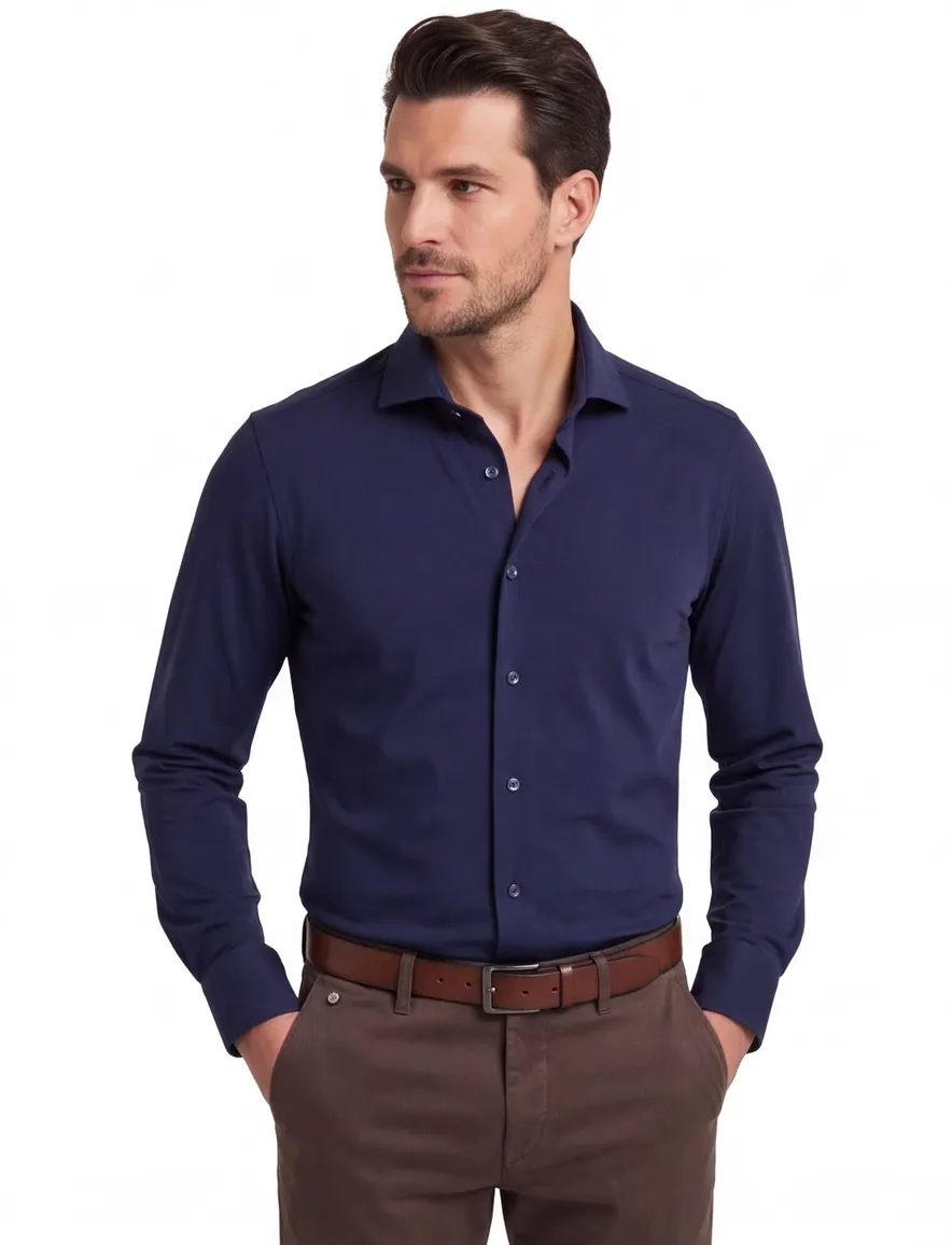 Seidensticker overhemd donkerblauw slim fit