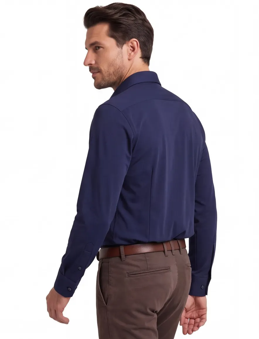 Donkerblauw overhemd Seidensticker slim fit