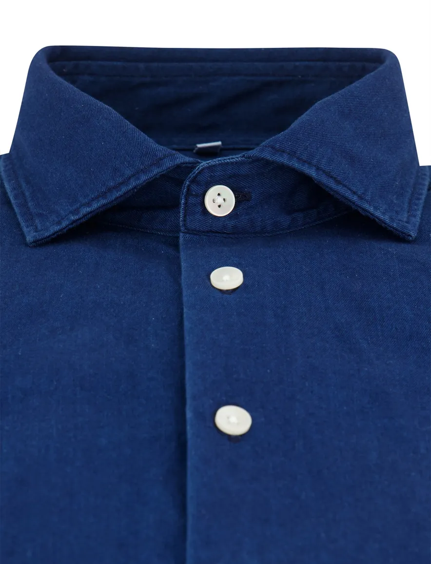 Overhemden Seidensticker Regular donkerblauw katoen normale fit