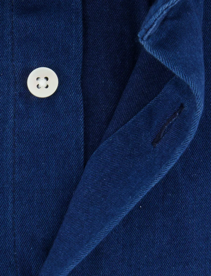 Seidensticker Regular overhemden donkerblauw katoen linnen