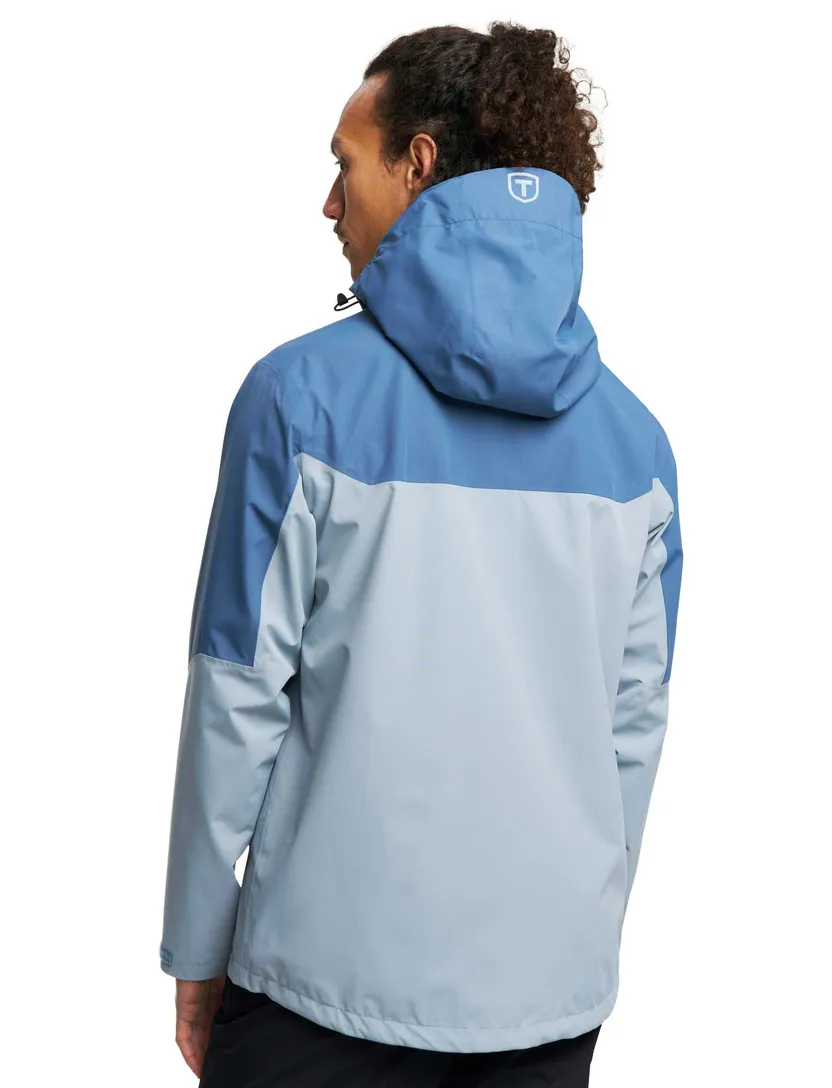 Windjack Tenson blauw met lichtblauw en capuchon