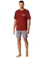 Schiesser shortama rood en blauw katoen