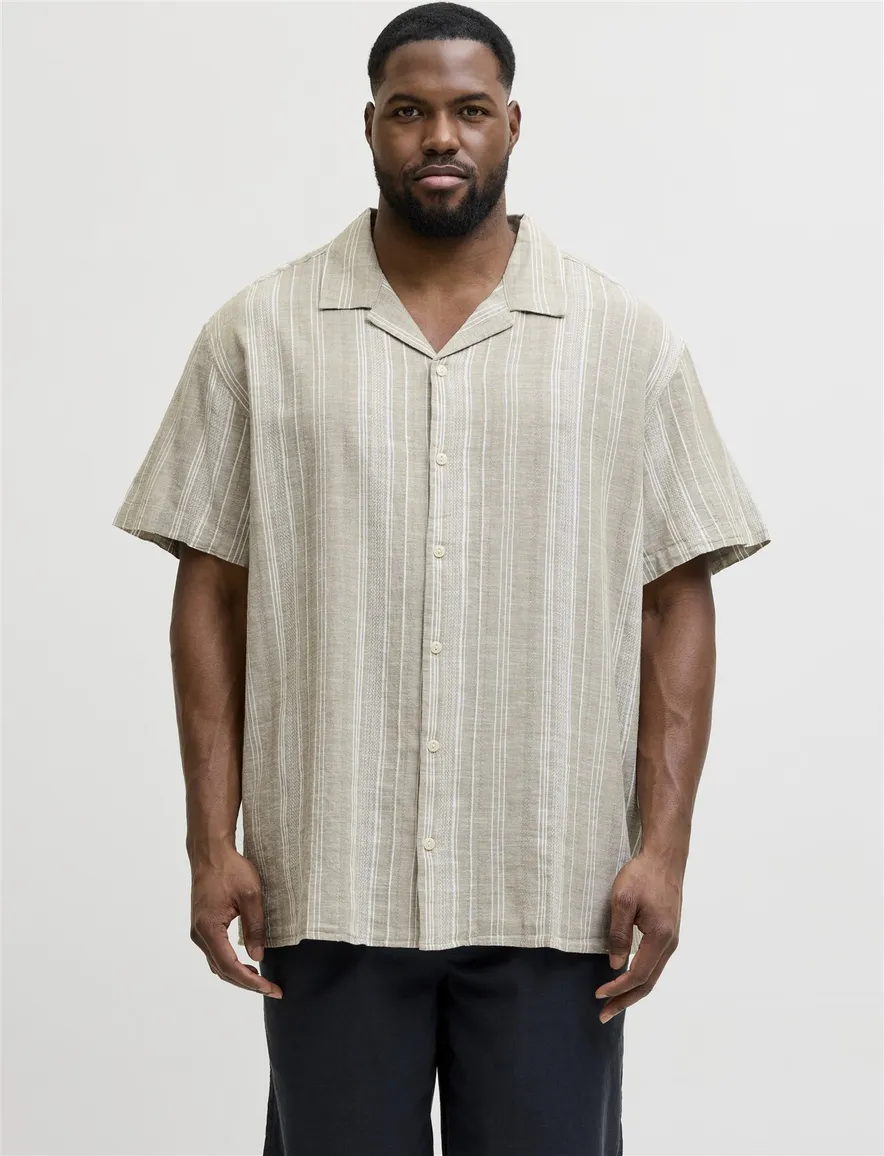 Jack & Jones Plus Size overhemd groen gestreept