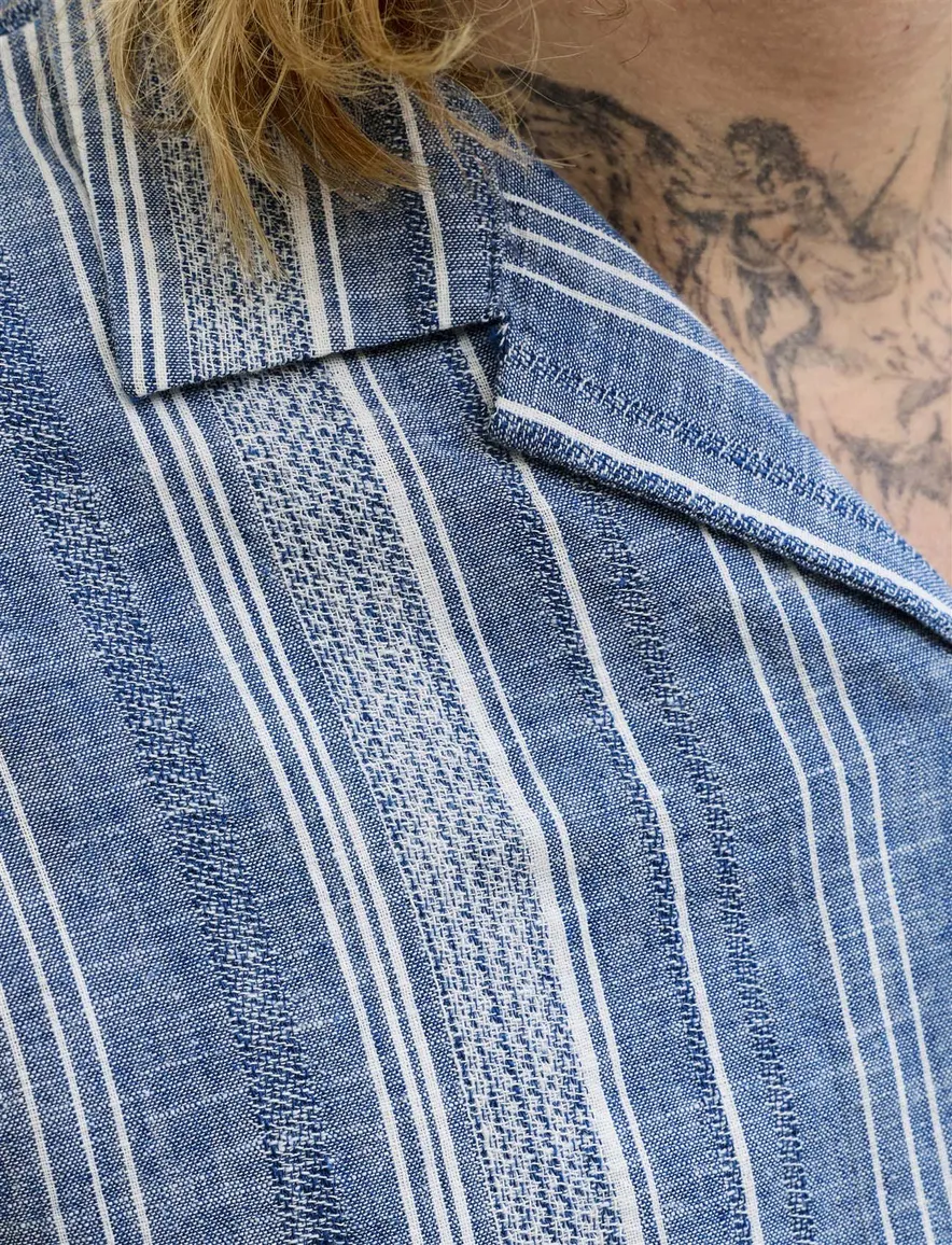 Jack & Jones overhemd Plus Size linnenmix blauw