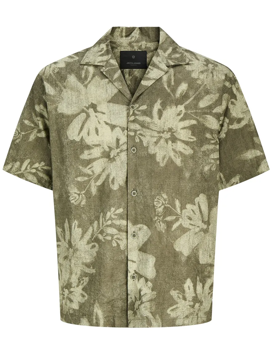 Jack & Jones overhemd geprint olijfgroen Plus Size