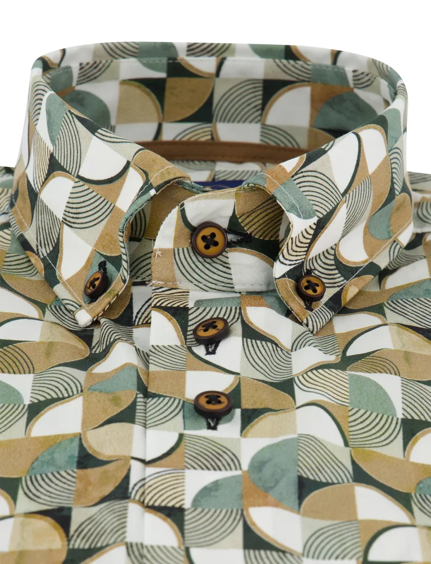 Eden Valley modern fit overhemd bruin mouwlengte 7