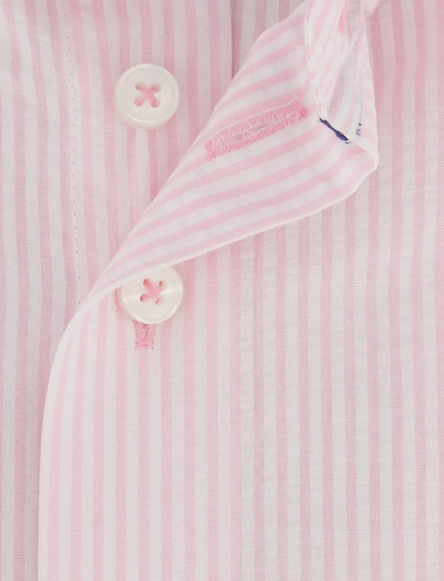 Overhemd roze gestreept Eden Valley ml7 button-down collar