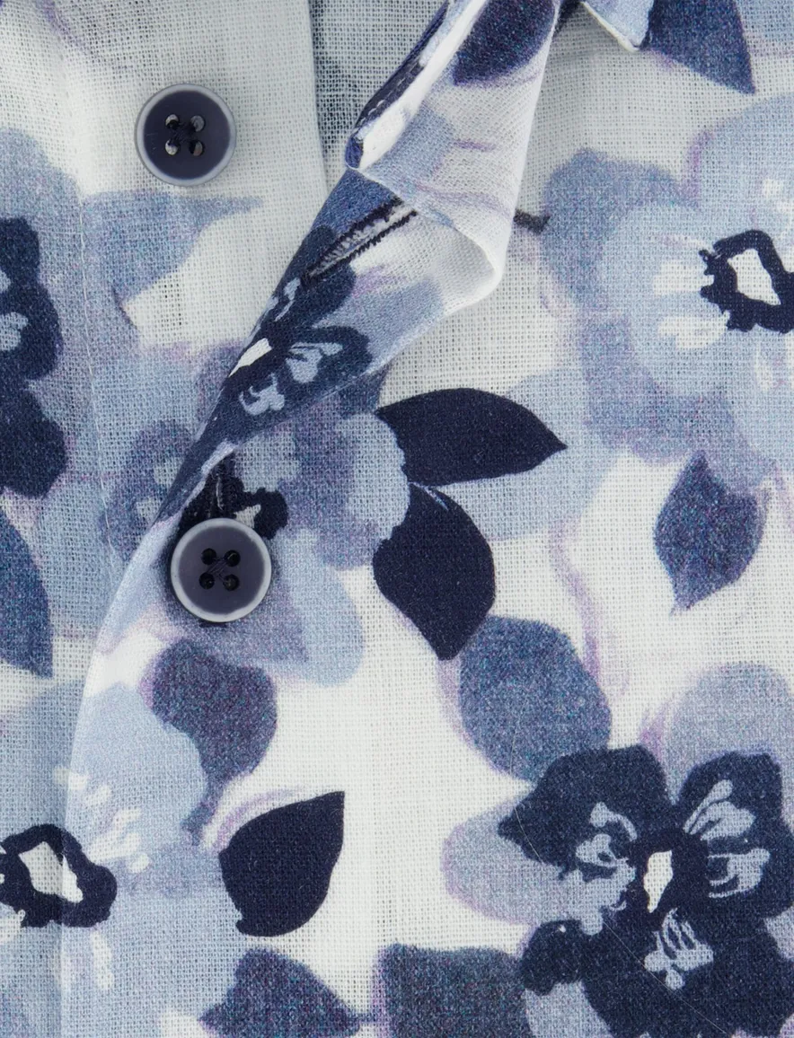Eden Valley overhemd mouwlengte 7 blauw print