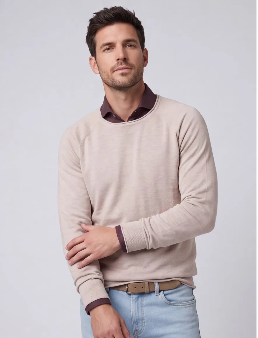 Jack & Jones Plus Size JJBREEZE trui ronde hals camel