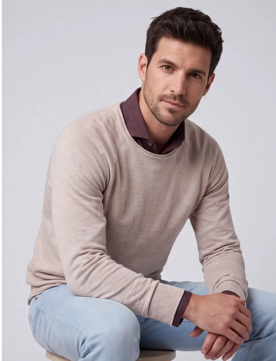 Jack & Jones Plus Size JJBREEZE trui ronde hals camel